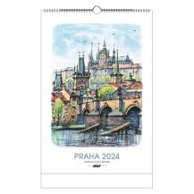 Kalendář A4 Praha akvarel