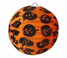 Lampion kulatý 25cm Halloween Black Pumpkin
