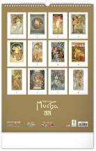 Nástěnný kalendář Alfons Mucha 33x46cm