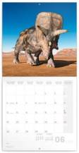 Poznámkový kalendář 30x30cm Dinosauři