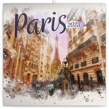 Poznámkový kalendář 30x30cm Paříž