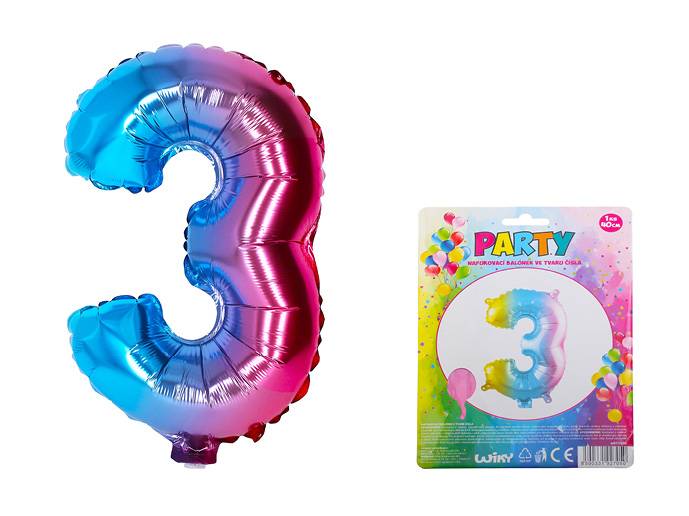 Balonek nafukovací číslo "3" 40cm