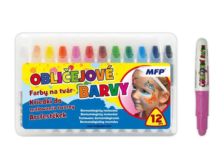 Barvy na obličej 12ks/5,8g 3+