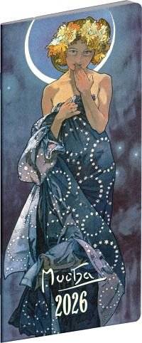 Diář kapesní měsíční 8x18cm Alfons Mucha
