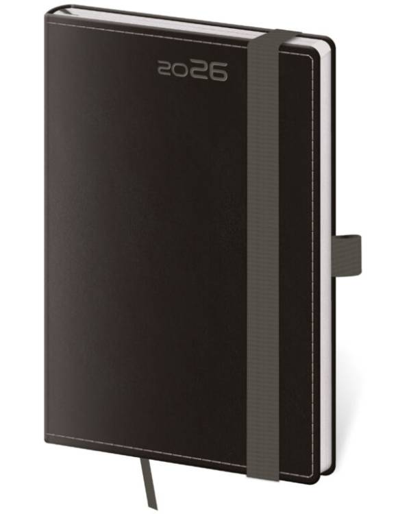 Diář kapesní týdenní Double black s poutkem