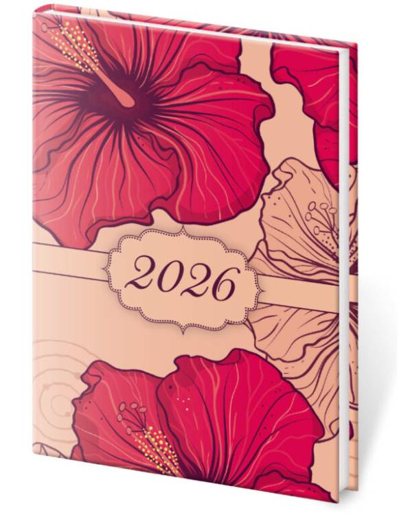 Diář kapesní týdenní Vario A7 Lyra Hibiscus