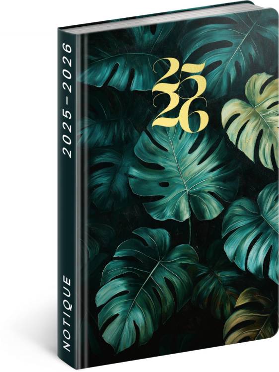 Diář Petito 18měsíční 25/26 11x17cm Monstera
