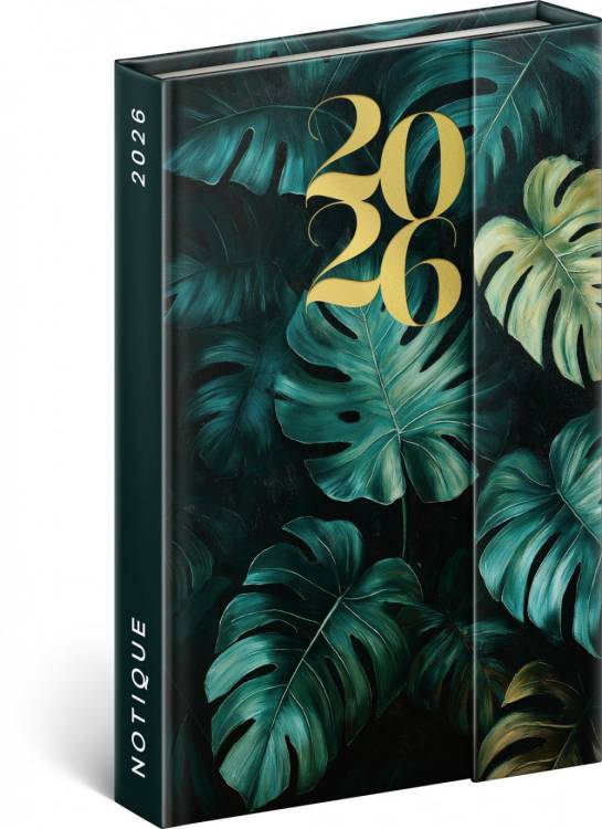 Diář týdenní magnetický 11x16cm Monstera