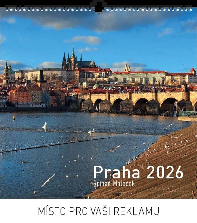 Kalendář nástěnný Praha foto 2026 šířka