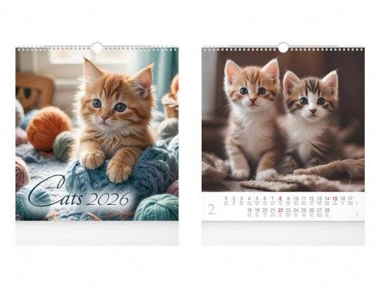 Nástěnný kalendář malý Cats