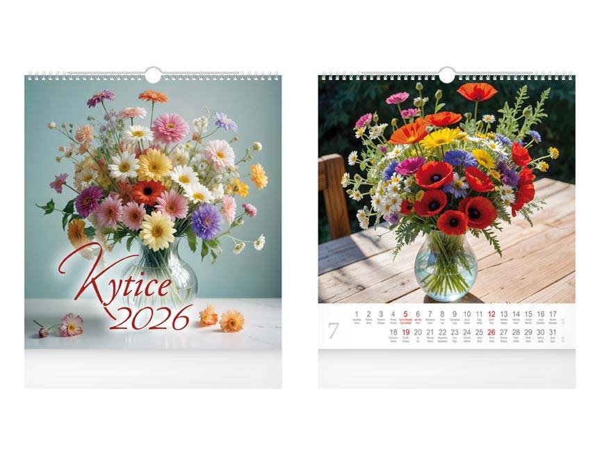 Nástěnný kalendář malý Kytice