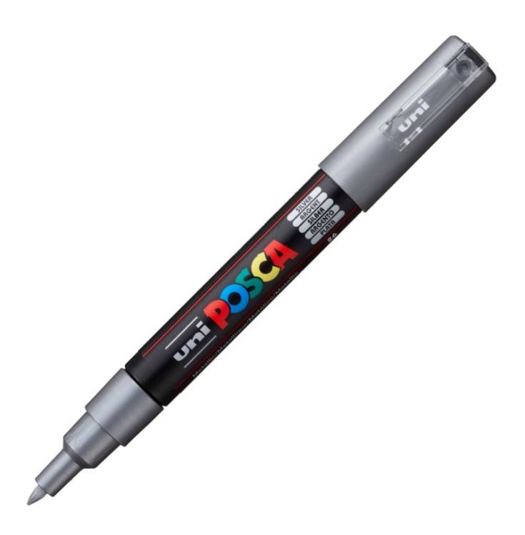 POSCA popisovač akrylový PC-1M Extra 0,7-1mm - stříbrný