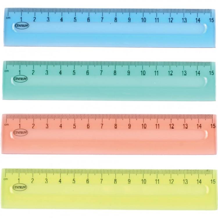 Pravítko 15cm transparentní/barevné