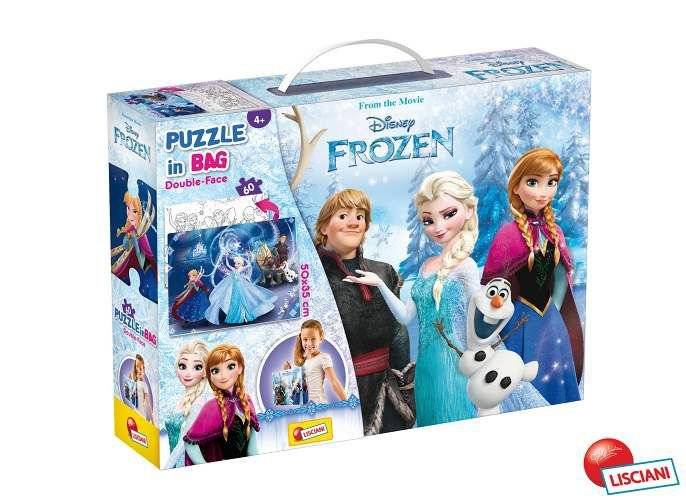 Puzzle Frozen 60 dílků Double-Face s taštičkou