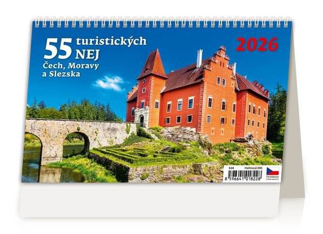 Stolní kalendář 55 turistických Nej Čech, Moravy a Slezka