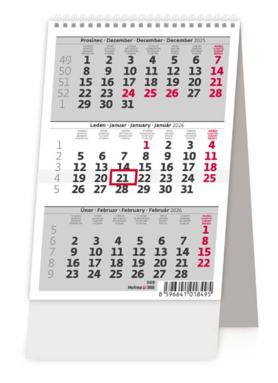 Stolní kalendář MINI tříměsíční ČR/SR