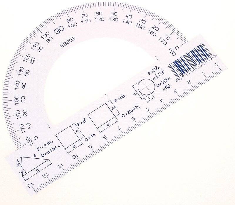 Úhloměr 180st./130mm plastový tištěný