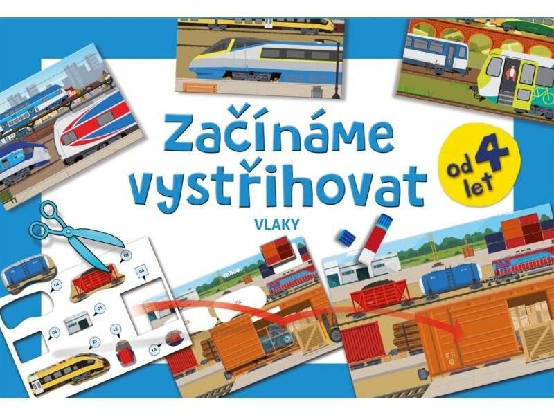 Začínáme vystřihovat A4 Vlaky