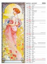 Nástěnný kalendář Alfons Mucha 24x33cm