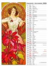 Nástěnný kalendář Alfons Mucha 24x33cm