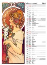 Nástěnný kalendář Alfons Mucha 24x33cm