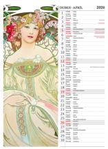 Nástěnný kalendář Alfons Mucha 24x33cm