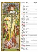 Nástěnný kalendář Alfons Mucha 24x33cm