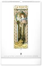 Nástěnný kalendář Alfons Mucha 33x46cm