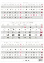 Pětiměsíční kalendář šedý 2026