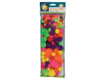 Pom poms 100ks neon mix barev