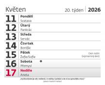 Stolní kalendář Vlčí máky