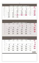 Tříměsíční kalendář šedý