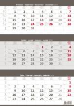 Tříměsíční kalendář šedý